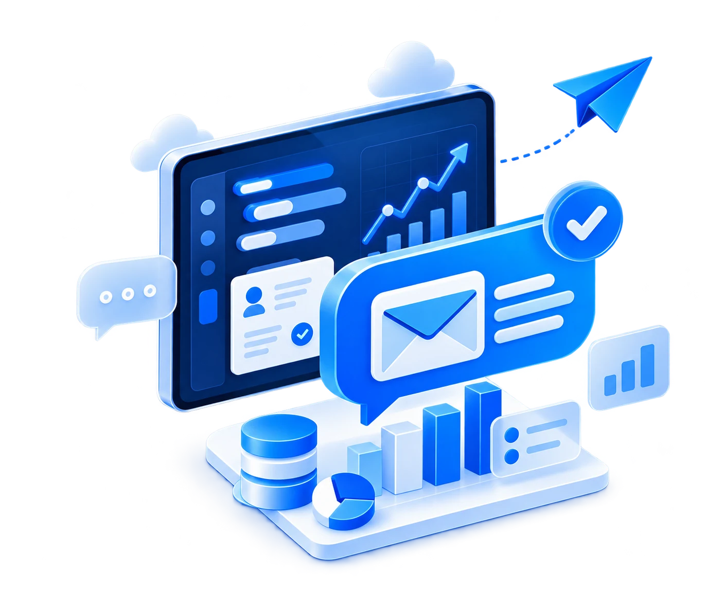 SMS dashboard with delivery analytics and messaging tools